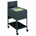 Safco 5363BL 24 3/4'' x 16 1/2'' x 28 1/4'' Black Extra Deep Tub File Cart with Locking Top 5475363BL